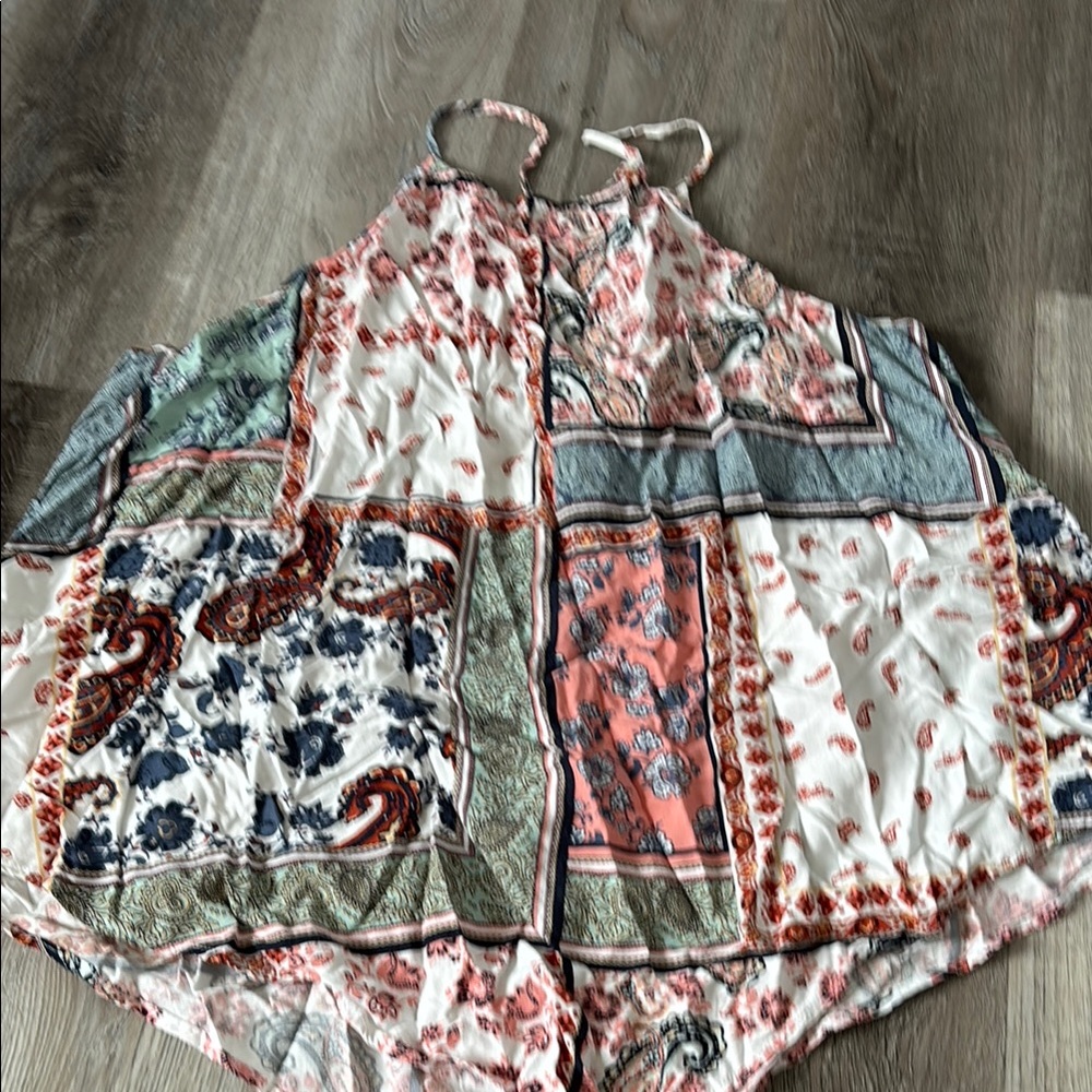 Bohemian Patchwork Halter Dress